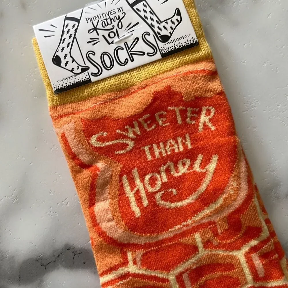 NWT Primitives by Kathy “Sweeter Than Honey” Graphic Socks OS
